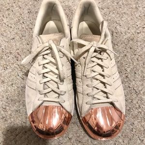 Adidas Rose Gold Cap Toe Sneakers